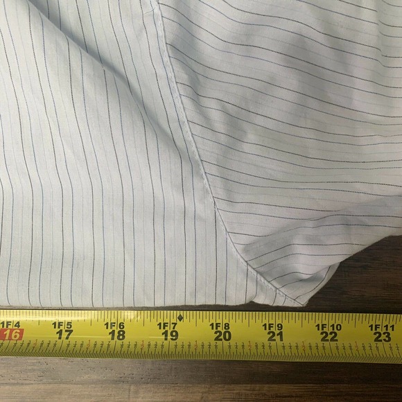 Level Ten Mens Medium Light Blue Striped Button Up Shirt Long Sleeve Graphic - Picture 4 of 11